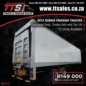 2012 HENRED FRUEHAUF INSULATED BODY TRAILERS