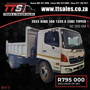 2023 HINO 500 1326 6 CUBE TIPPER