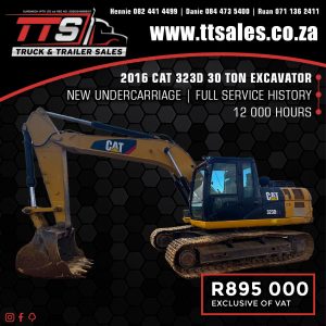 2016 CAT 323D 30 TON EXCAVATOR