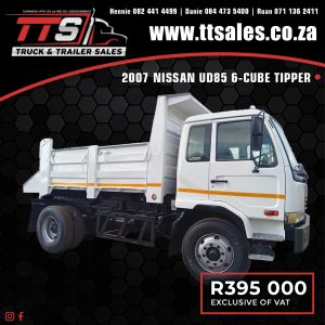 2007 NISSAN UD85 6-CUBE TIPPER TRUCK