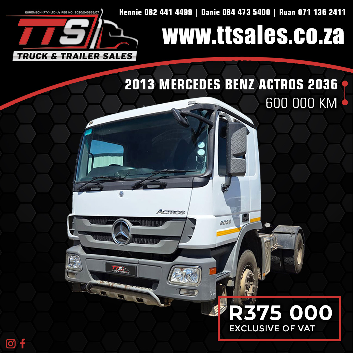 2013 MERCEDES BENZ ACTROS 2036 TRUCK