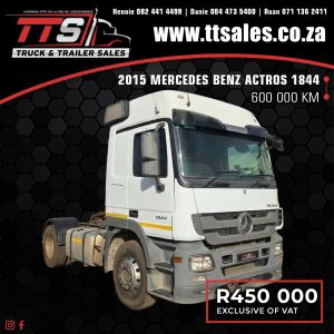 2015 MERCEDES BENZ ACTROS 1844 SINGLE AXLE TRUCK TRACTOR