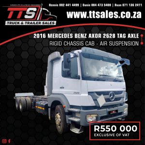 2016 MERCEDES BENZ AXOR 2628 RIGID CHASSIS CAB TRUCK