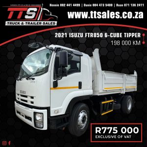 2021 ISUZU FTR850 6-CUBE TIPPER TRUCK