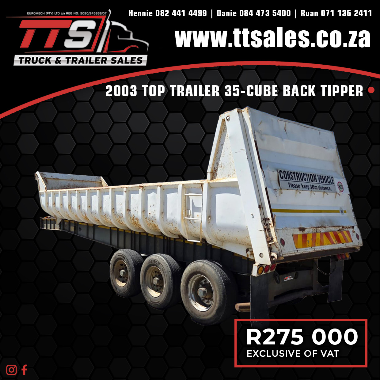2003 TOP TRAILER 35-CUBE BACK TIPPER