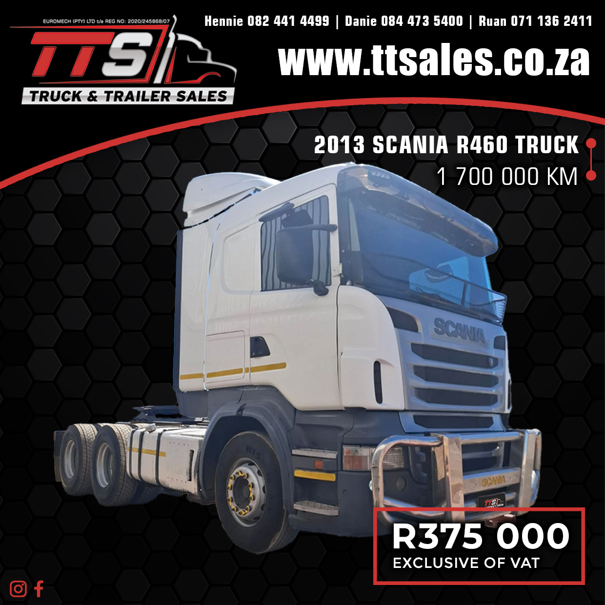 2013 SCANIA R460 TRUCK TRACTOR