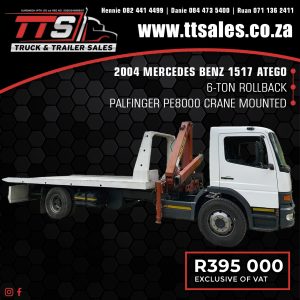 2004 MERCEDES BENZ 1517 ATEGO 6-TON ROLLBACK TRUCK