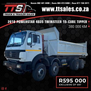 2010 POWERSTAR TWINSTEER 15-CUBE TIPPER TRUCK