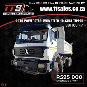 2010 POWERSTAR TWINSTEER 18-CUBE TIPPER TRUCK