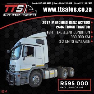 2017 MERCEDES BENZ ACTROS 2646 TRUCK TRACTOR