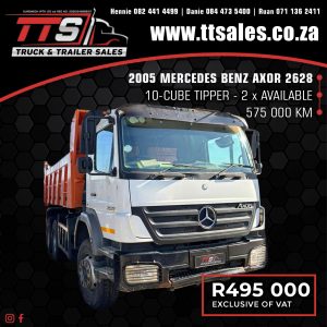 2005 MERCEDES BENZ AXOR 2628 10-CUBE TIPPER