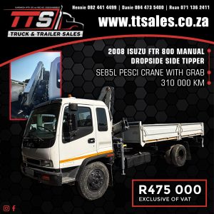 2008 ISUZU FTR 800 MANUAL DROPSIDE SIDE TIPPER